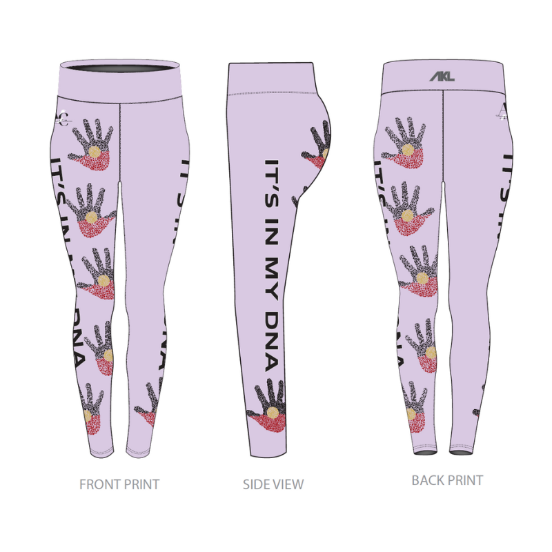 LEGGINGS HANDPRINT PURPLE AND GREY