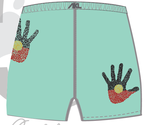 HANDPRINT TIGHTS BLUE GREEN GREY