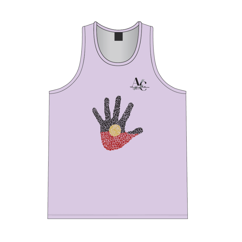 RACERBACK SINGLET  HANDPRINT  PURPLE - ALWAYS WAS AND ALWAYS WILL BE