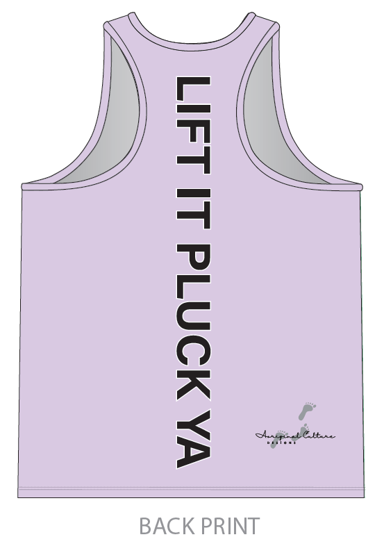 RACERBACK SINGLET EMU FOOTPRINT PURPLE - LIFT IT PLUCK YA