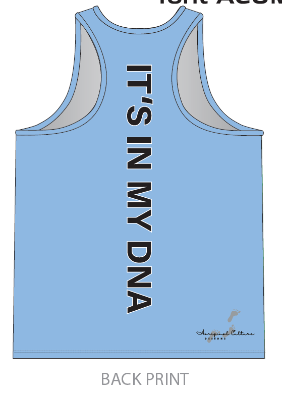 RACERBACK SINGLET  HANDPRINT BLUE - IT'S IN MY DNA