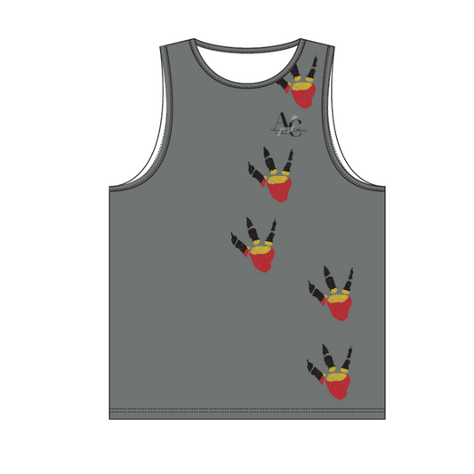 SINGLET EMU FOOT PRINT GREY- GORN DON'T BUST YASELF