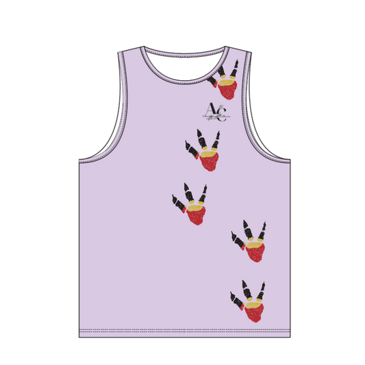 SINGLET EMU FOOT PRINT PURPLE