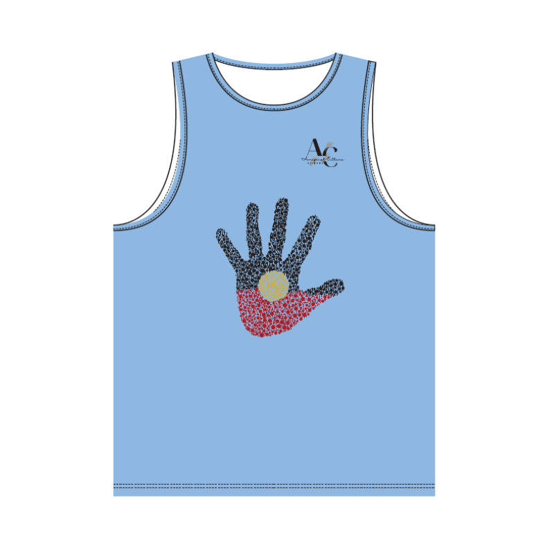 SINGLET HANDPRINT PURPLE BLUE - IT"S IN MY DNA